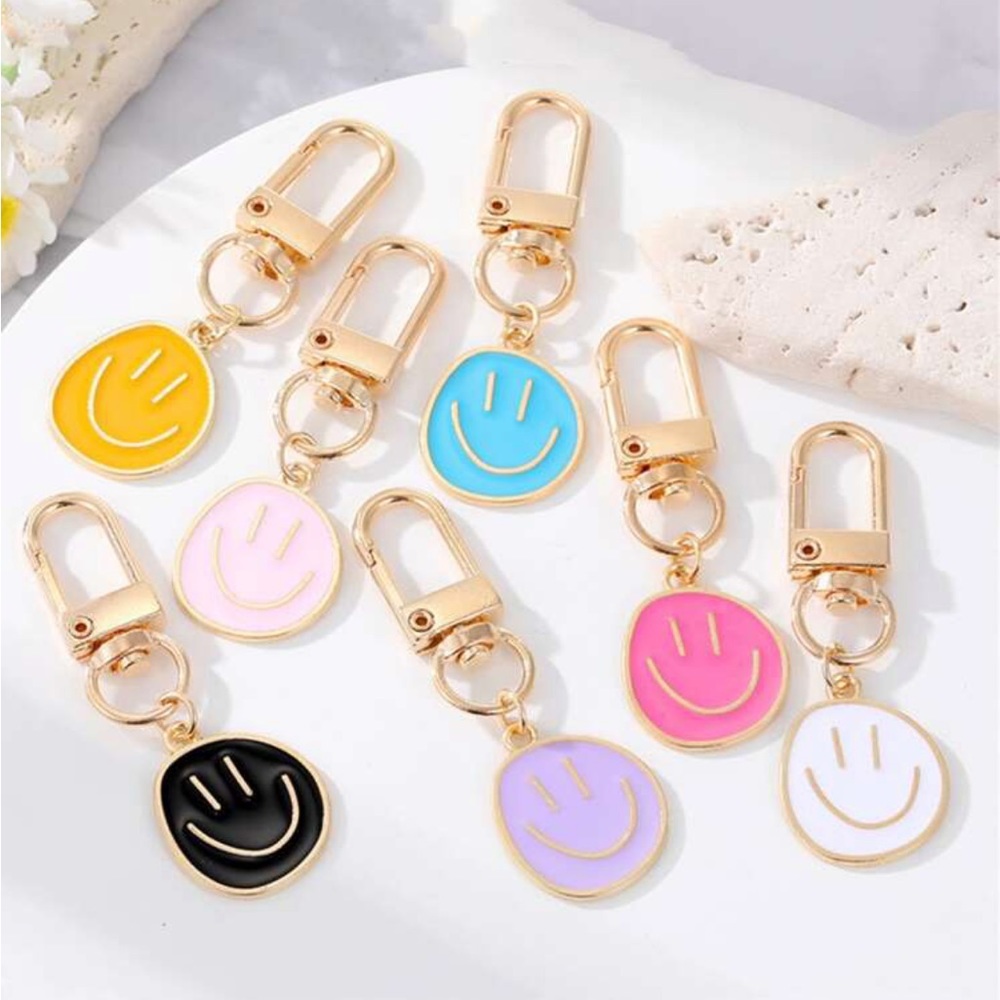 3pc Smiley Bag Charm Set‎